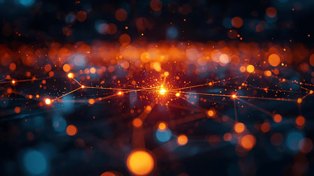 Abstract 3d rendering of technology background. Network connection structure. Big data visualization.の素材