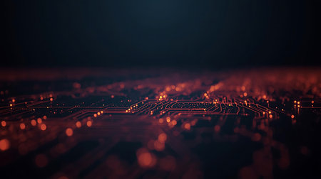 Circuit board. Technology background. 3d rendering abstrackの素材