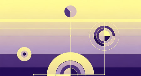 Abstract geometric background with circles, lines and points. Vector illustration.の素材