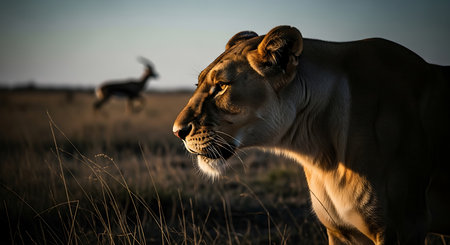 Lioness in the Okavango Delta - Moremi National Park in Botswanaの素材