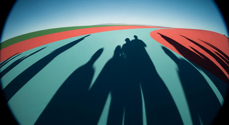 Business people silhouettes on abstract background. Teamwork concept. 3D renderingの素材