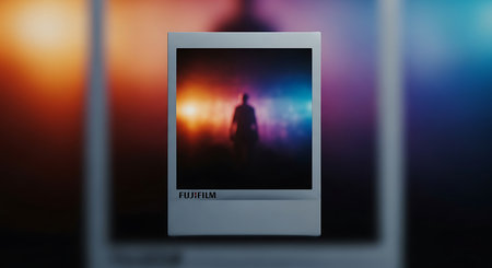 Photo frame mockup on blurred background. 3D Rendering.の素材