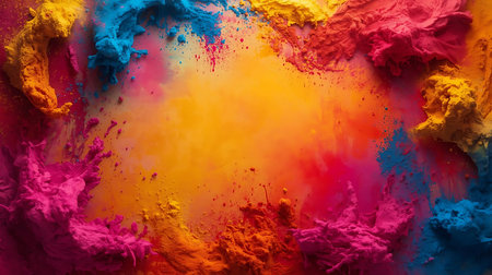 Colorful holi powder for Holi festival of colors in Indiaの素材
