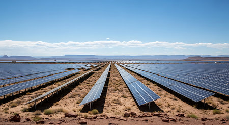 Photovoltaic solar panels in the desert of Utah, USAの素材
