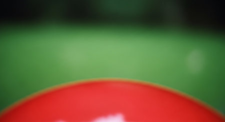 blur image of football field with green grass and bokehの素材