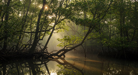 Mangrove forest in the morning light,Thailand.の素材