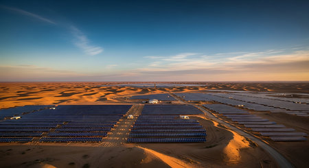 solar energy in the desert of sahara moroccoの素材