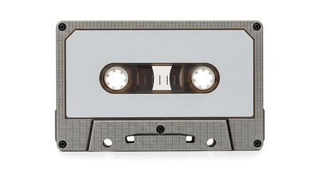 Audio cassette isolated on white background. 3d illustration. Clipping Pathの素材