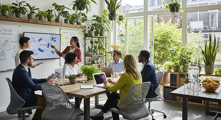 Business People Meeting Conference Brainstorming Corporate Teamwork Concept Copy Spaceの素材