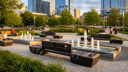 Fountain in Frankfurt, Germanyの素材