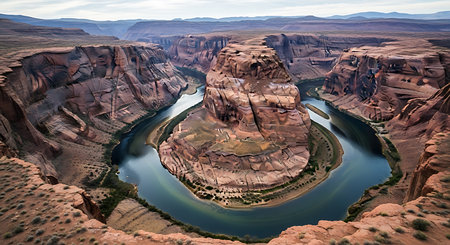Horseshoe Bend is a horseshoe bend in the Colorado River, United States.の素材
