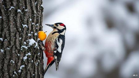 Great spotted woodpecker (Dendrocopos major)の素材