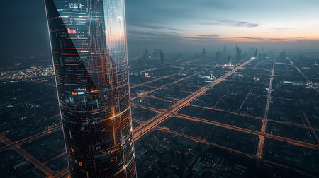 Cityscape of Shanghai at sunset, China. 3D Renderingの素材