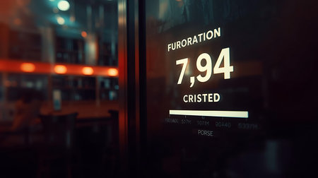 Black friday sign on a window of a coffee shop at nightの素材