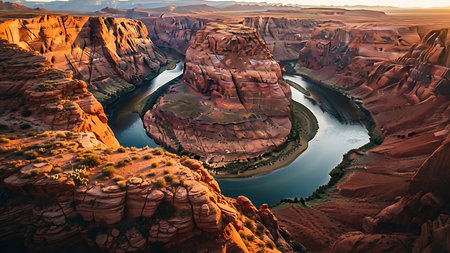 Horseshoe Bend is a horseshoe bend located in the United States of Americaの素材
