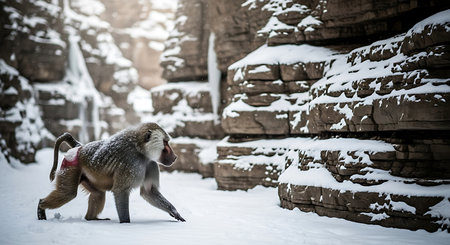 Baboon monkey in the zoo. Animal in the zoo.の素材