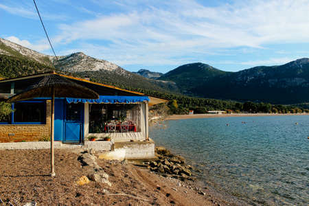 a house on the seashore in summer