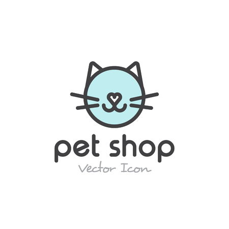 Vector Icon Style Illustration Logo for Veterinary Clinic or Shopのイラスト素材
