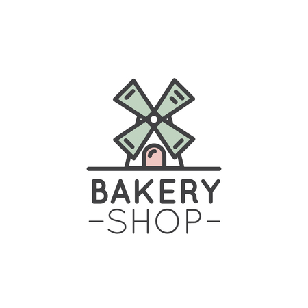 Vector Icon Style Simple Logo Illustration for Bakery Shop or Marketのイラスト素材