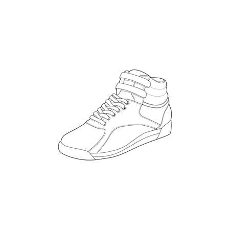 Hand drawn sketch of  shoes, sneakers for summer. Vector stock illustration.のイラスト素材
