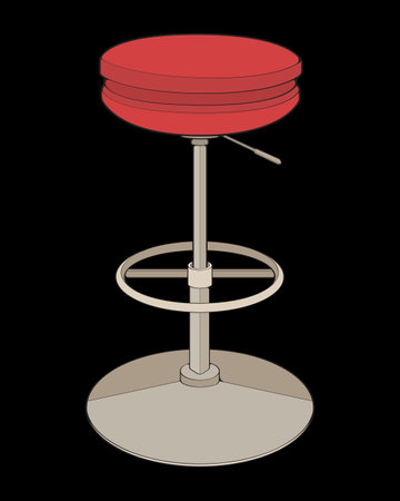 bar stool isolated on black background. 3d render. High resolutionのイラスト素材