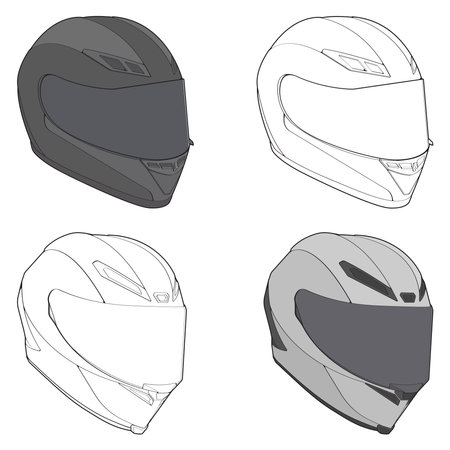Template helmet illustration, line Art helmet Vector Illustration, Line art vector, helmet Vector.&#xD;&#xA;のイラスト素材