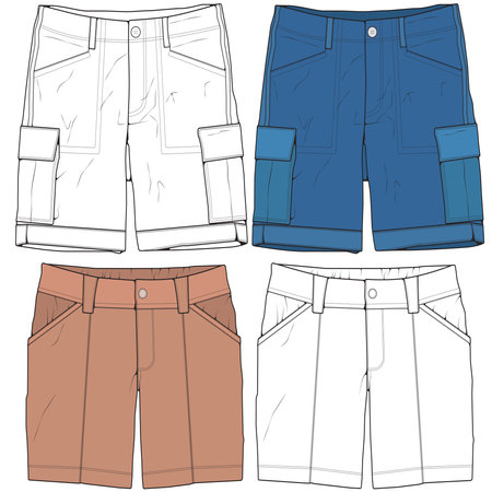 short pants drawing vector, short pants in a sketch style, trainers template, vector Illustration.&#xD;&#xA;のイラスト素材
