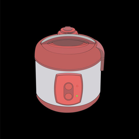 Rice cooker, magic jar, illustration vector, hand drawn art vector, outline art.&#xD;&#xA;のイラスト素材