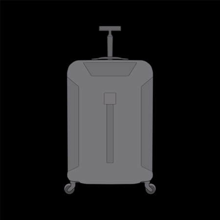 Isolated vector suitcase . Vector art for coloring book. Vector illustration suitcase on black background.&#xD;&#xA;のイラスト素材