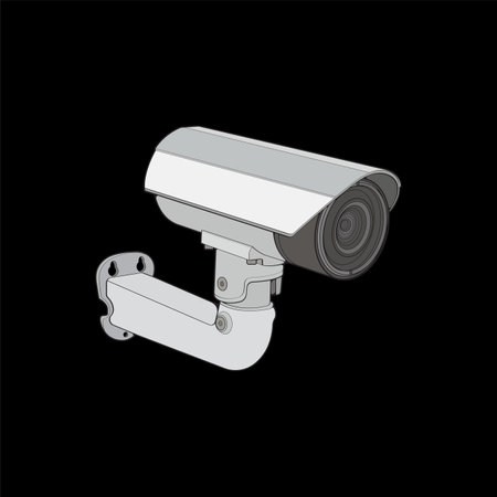Cctv in coloring vector style, isolated on white background. Cctv in coloring vector style for coloring book. &#xD;&#xA;のイラスト素材
