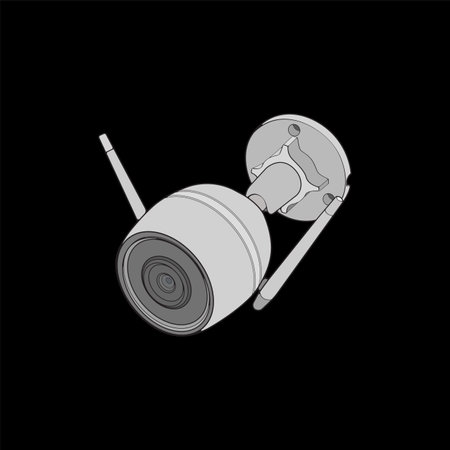Cctv in coloring vector style, isolated on white background. Cctv in coloring vector style for...