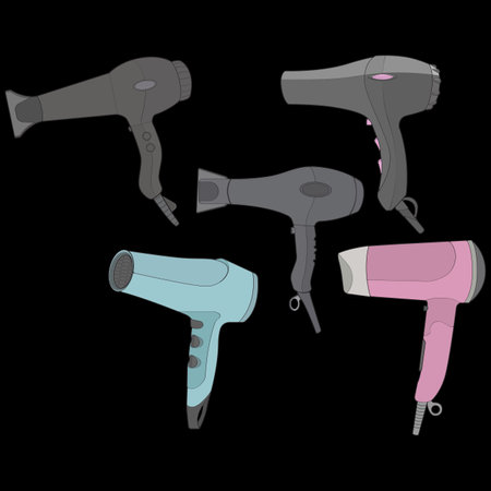 Set of hair dryer vector art hand drawing, isolated, vector for coloring book.
のイラスト素材