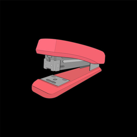 stapler in vector art style, isolated on black background. stapler in vector art style for coloring...