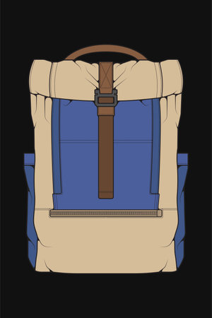 Backpack on a black background. Vector illustration of a backpack.のイラスト素材