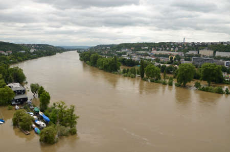 PRAGUE - JUN 4  Flooding in Prague  Swollen river Vltava  Jun 4, 2013のeditorial素材