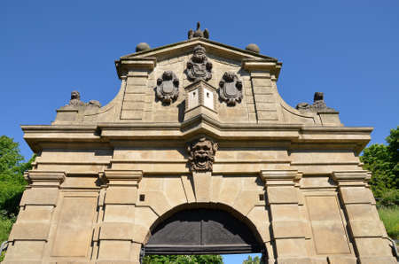 Detail of Leopold Gate, Vysehrad, Prague  The entrance to the fortress Vysehrad, built between 1653-1672 のeditorial素材