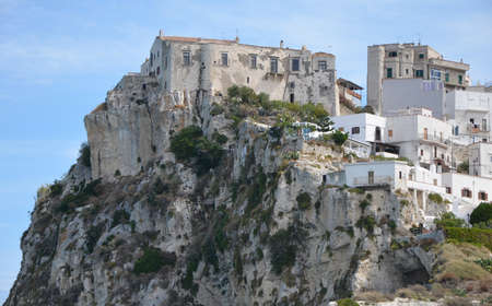 Medieval fortress in Peschici, Gargano, Italyのeditorial素材