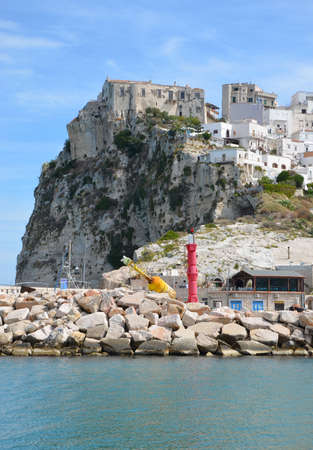 Medieval fortress in Peschici, Gargano, Italyのeditorial素材