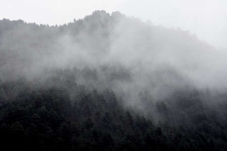 foggy landscape in Andorraの写真素材