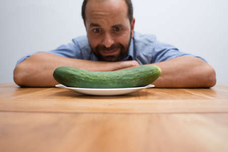 Man hating the dietの写真素材