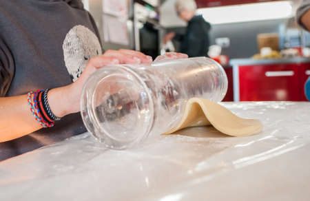 girl making cookies at home
