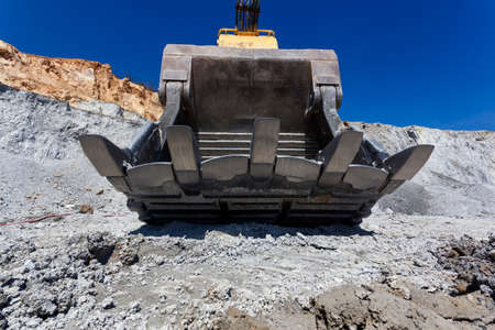 Bor, Serbia - April 15.2015: A large excavator at opencast mine.  The copper mine Veliki Krivelj...