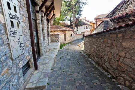 Old architecture in the city of Ohrid Macedoniaの写真素材