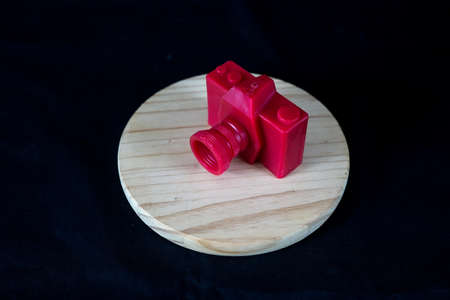 Decorative candles in the form of the cameraの写真素材