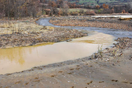 Contaminated water due to industrial pollution