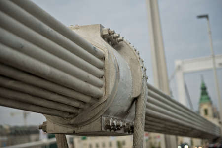 Elizabet bridge at Budapest, Hungary over River Danubeの写真素材