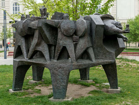 Budapest, Hungary - April 11, 2016: Street scenes from Budapest, Hungary - people and monumentsのeditorial素材