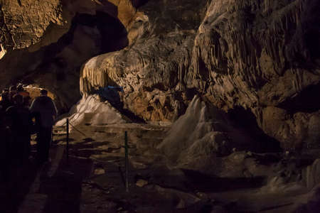 Caves and cave formations in the canyon of the river next to Bor in Serbiaの写真素材