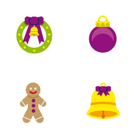 Christmas icons. Different Christmas Decorationのイラスト素材