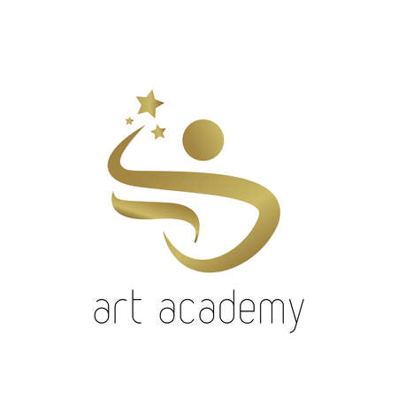 Creative art academy logo design vectorのイラスト素材
